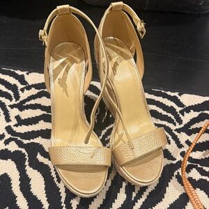 MICHAEL Michael Kors Metallic Gold Wedge Sandals